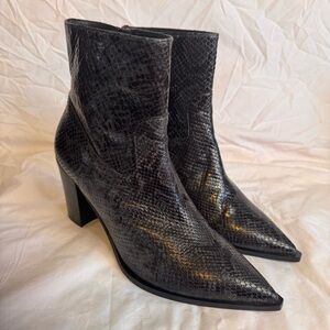 LK Bennett Black Textured Heeled Boots